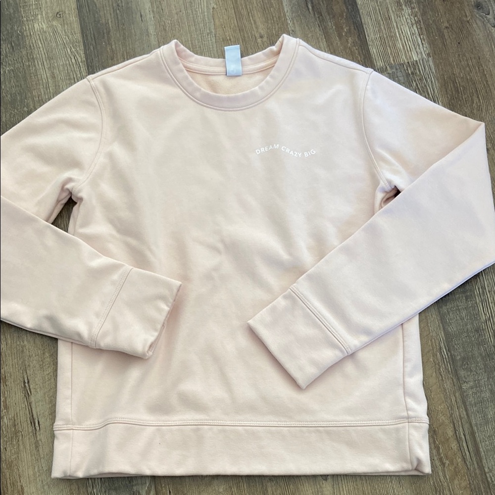 Athleta Girl Dream Crazy Big light pink sweatshirt size girls XL 14